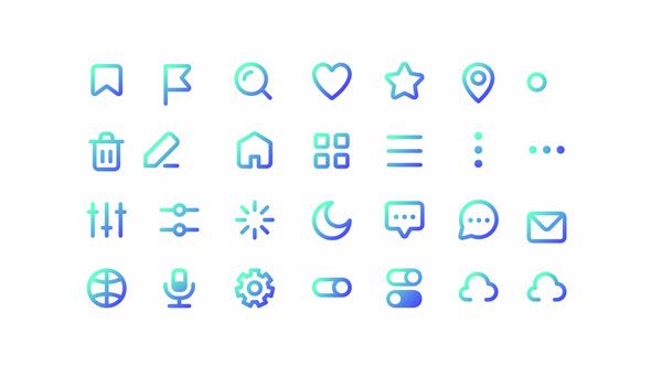 Animated Interface Gradient Ui Icons