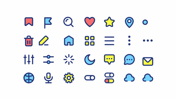 Animated Interface Color Ui Icons