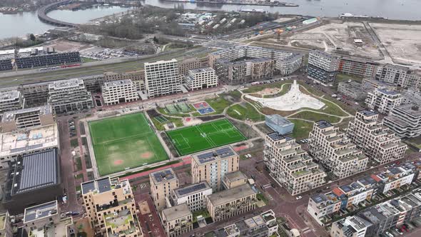 Zeeburg Skate Park and Sports Field Playground for Children in Amsterdam Zeeburgereiland and Nieuwe