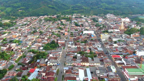 Beautiful town in the mountains of Colombia Coffee