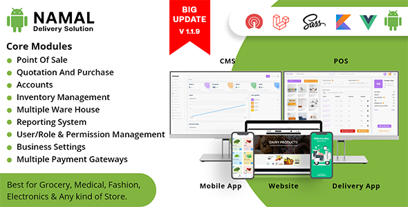 Namal โ 5 in 1 Native Android Delivery Solution with POS for Single & Multiple Location Business