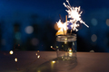 Flares in a glass jar, the bokeh urban background - PhotoDune Item for Sale