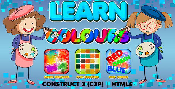 Learn Colours Kids Educational Game (Construct 3 | C3P | HTML5) 50 Colours