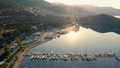 Aerial view of beautiful yachts and boats on the sea bay in the morning. - PhotoDune Item for Sale