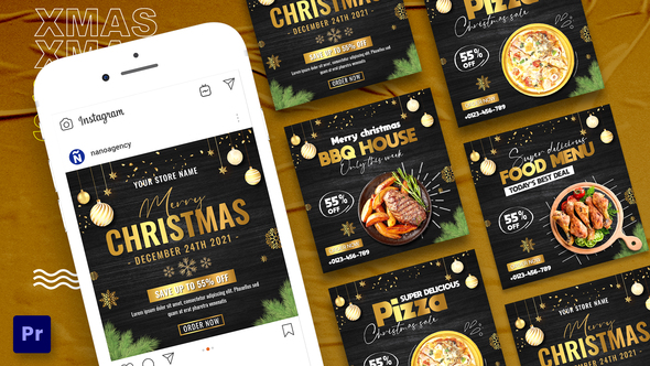 Food Restaurant Christmas Sale For Premiere Pro