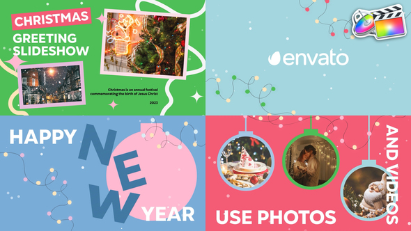 Christmas Greeting Scenes Slideshow for FCPX alt