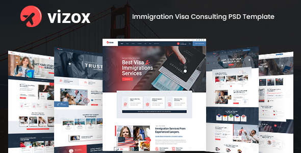 Vizox - Immigration Visa Consulting PSD Template
