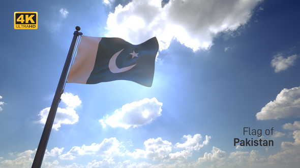 Pakistan Flag on a Flagpole V4 - 4K
