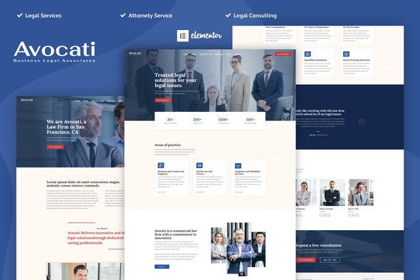 Avocati - Law Firm & Attorney Elementor Template Kit