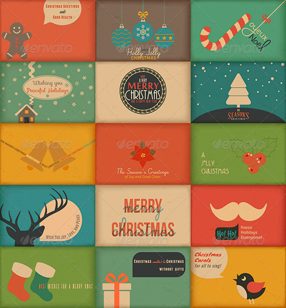 Collection of Retro Holidays Greeting Cards