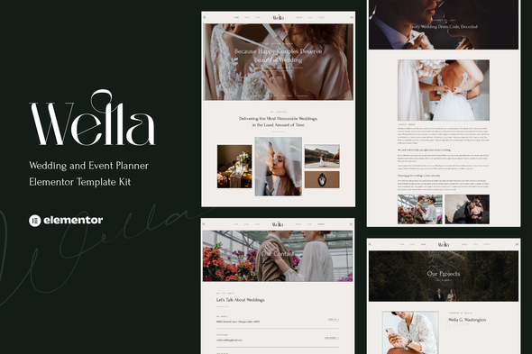 Wella - Wedding & Event Planner Elementor Template Kit