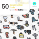 Construction Tools Flat Outline Icons - GraphicRiver Item for Sale