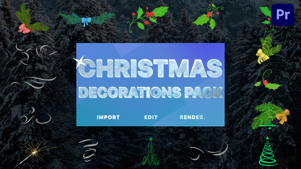 Christmas Decoration Animations | Premiere Pro MOGRT
