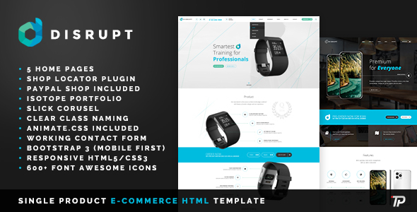 Disrupt - Single Product e-Commerce HTML Template