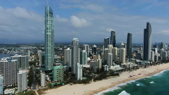 Surfers Paradise on a beautiful morning, Stunning views of golden beaches and luxury apartments. Fea