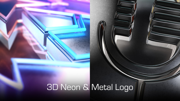 Neon And Metal Logo Intro