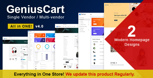 GeniusCart - Single or Multi vendor Ecommerce System with Physical and Digital Product Marketplace