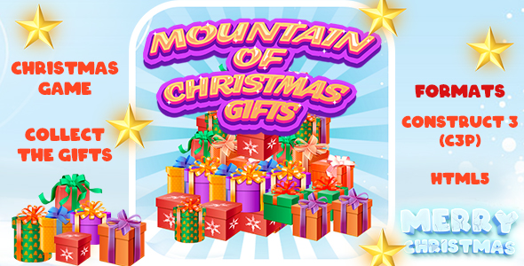 Mountain of Christmas Gifts Game (Construct 3 | C3P | HTML5) Xmas Game