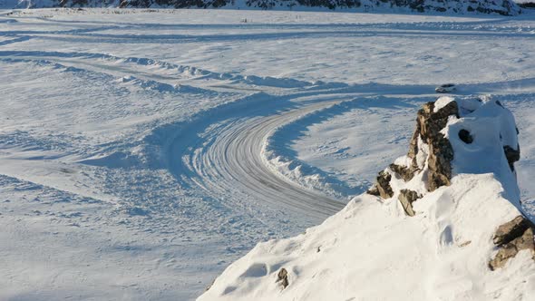 Ice Rally Racing in Winter