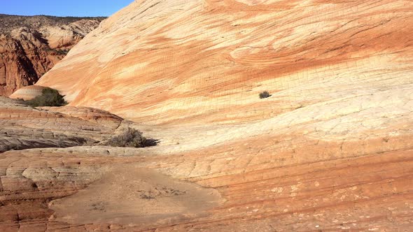 Panning view of the colorful landscape at Yant Flats