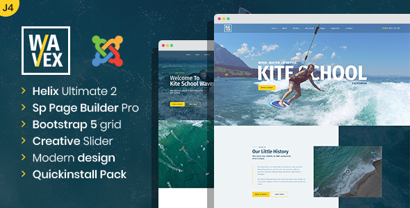 Wavex – Sailing and Surfing Joomla 4 Template