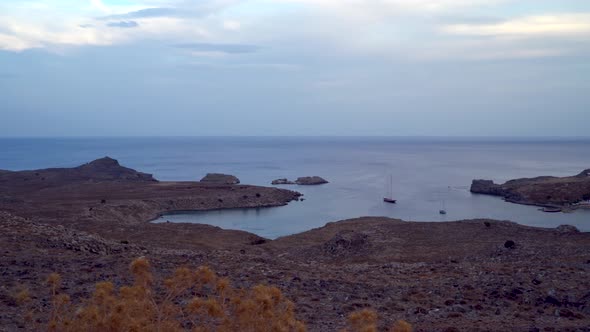 Wide angle Pan shot of Iindos island