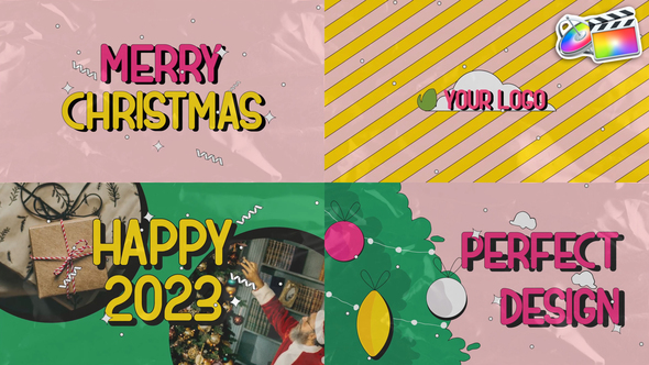 Merry Christmas Colorful Greeting Scenes for FCPX alt