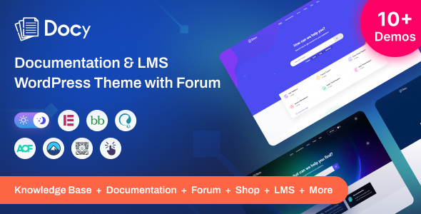 Docy – Premium Documentation, Knowledge base & LMS WordPress Theme with Helpdesk Forum