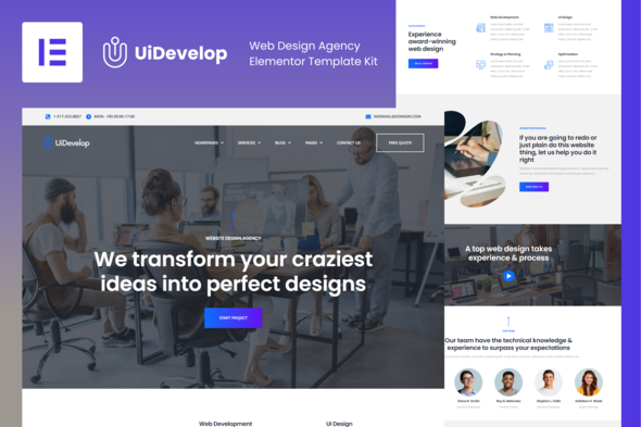 Boost Your Business with UiDevelop – The Ultimate Web Design Agency Elementor Template Kit