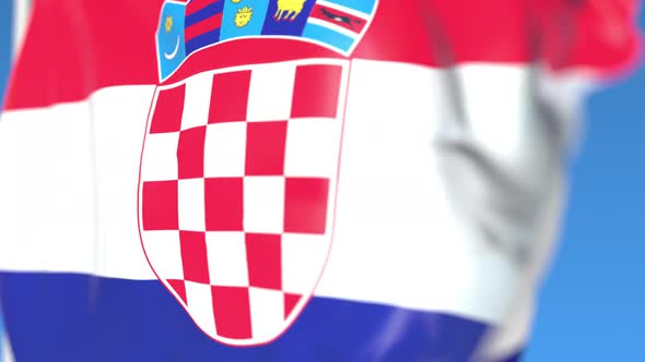 Flying National Flag of Croatia