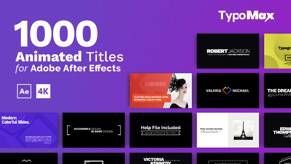 TypoMax - 1000 Animated Titles for After Effects alt