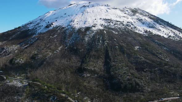 Vesuvius Volcano Crater in Winter