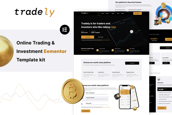Tradely - Online Trading & Investment Elementor Template Kit