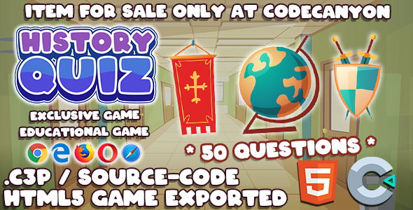 History QUIZ HTML5 Game - With Construct 3 File