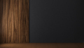 Black wall with wooden panel in empty room with wooden floor, 3d rendering - PhotoDune Item for Sale