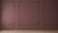 Red tone wall with classic style mouldings and wooden floor, empty room interior, 3d render - PhotoDune Item for Sale