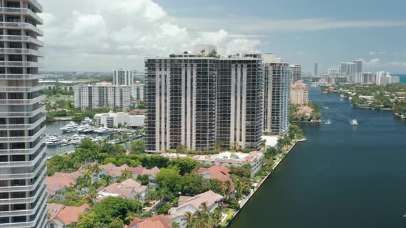 Urban Footage Background. Miami Vacation Travel Footage,  Aerial, Florida