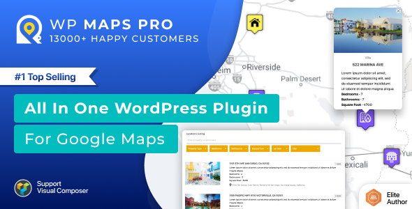 Complemento de WordPress de integración de Google Maps - WP MAPS PRO