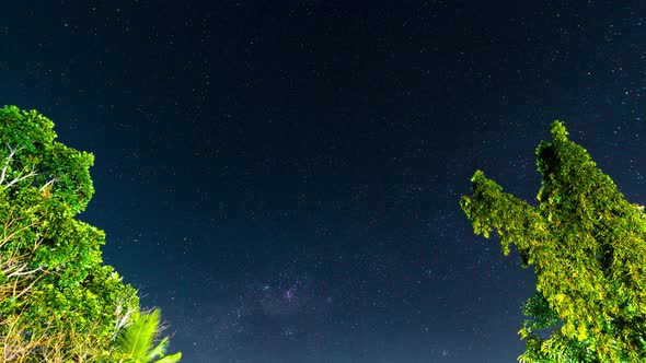 Amazing Starry Sky with Shooting Stars