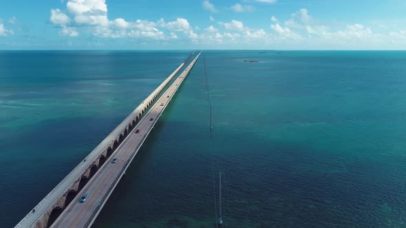 Paradise landscape of caribbean sea of Florida Keys Florida United States.