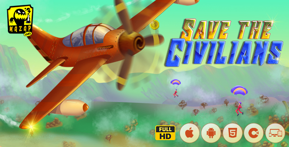 Save The Civilians | Plane Shooter Fun Game (Construct)