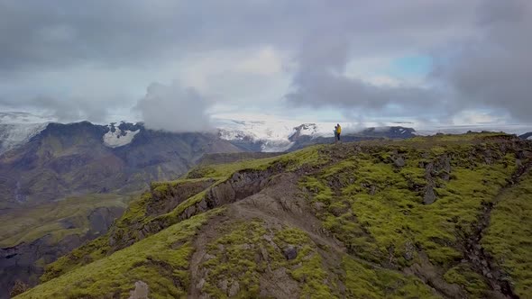 Tourists on the Top in Iceland