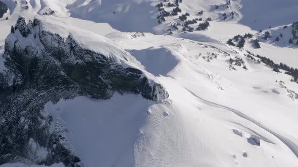 Black Tusk Mountain Covered In Snow Near Garibaldi Lake -  British Columbia, Canada - Aerial Drone S