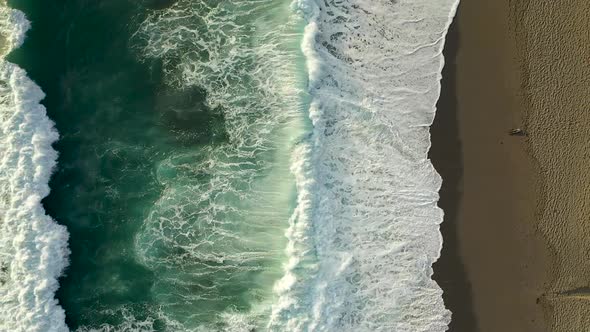 Storm at Sea Filmed on a Drone in the Sunshine