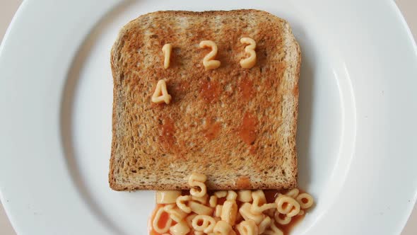 number sequence of spaghetti pasta letters