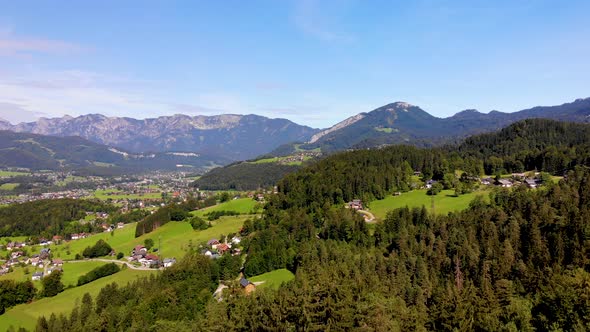 Drone Video of the Village Bad Goisern in Upper Austria