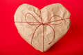Heart-shaped gift on red background - PhotoDune Item for Sale