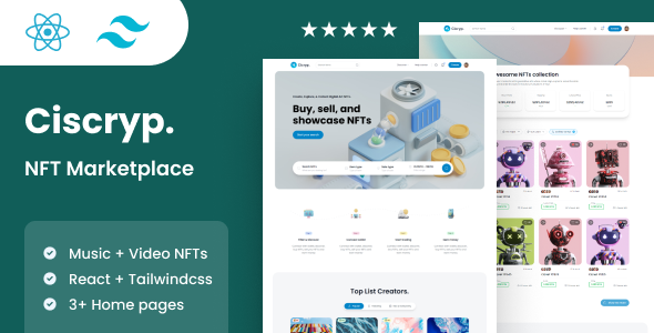 Ciscryp - NFT Marketplace React Template