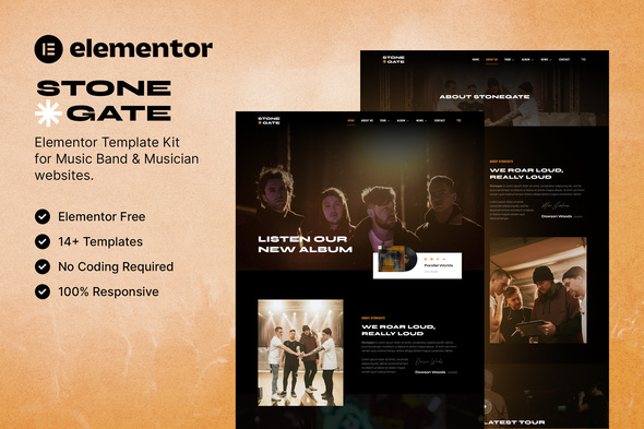 Stonegate – Music Band & Musician Elementor Template Kit