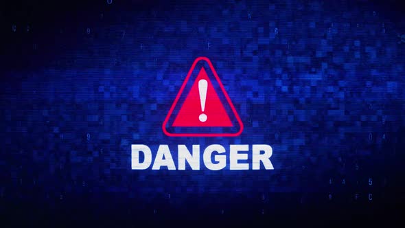 Danger Text Digital Noise Twitch Glitch Distortion Effect Error 